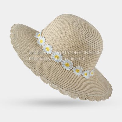 Summer Women's Sweet and Fresh Lace Straw Hat Korean Version Versatile Sunscreen Casual Hat
