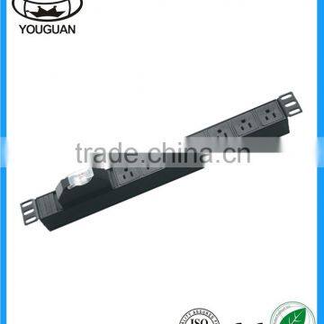 19 inch 1 U 7 ways America Extension PDU Socket for network cabinet