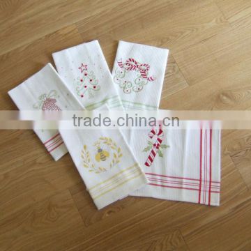 waffle cotton embroidery tea towel