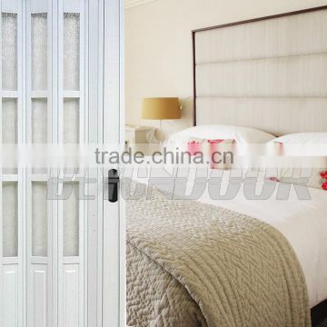 PVC folding door, plastic accordion door ,sliding door decorating of Symphony White Glass