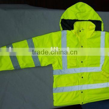 Waterproof New Style Reflective Safety Jacket Winter Warm Work Cloth With Hood High Quality