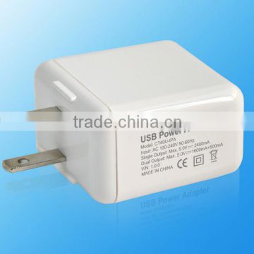 Dual USB Power Adapter AC Home Wall Charger US Plug For iPhone for Samsung