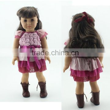 Fashion design purple dress for American girl dolls toy accessories doll parts for 18 inch dolls