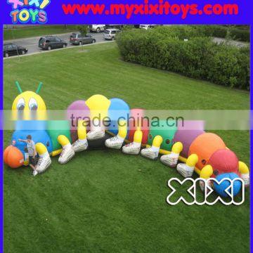 XIXI cute baby inflatable caterpillar/worm obstacle courses for toddlers