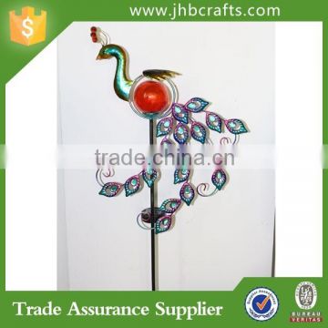 Hotsale Metal Peacock With Solar Lighting Garden Decoration