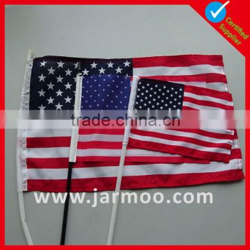 big discount polyester brazil waving flag with wooden pole