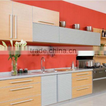 Wooden color Melamine kitchen cupboard no paint environmental friendly