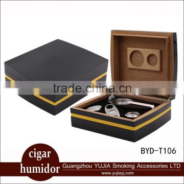 YUJIA portable cigar box cedar wood cigar humidor gift set cohiba cigar suits lacquering cigar asthray