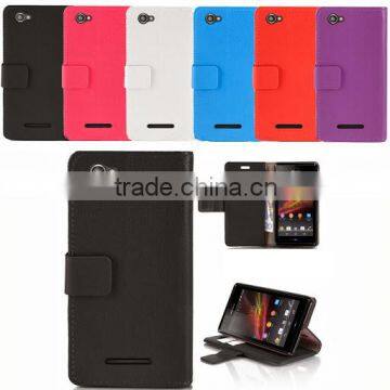 For sony xperia M c1905 mixed colors wallet leather case high quality factory's price