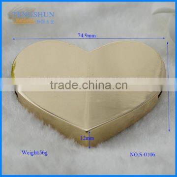 OEm zinc alloy heart shape label for purse high quanlity metel accessories for handbag wholesale