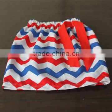 New Girls 4th of July Patriotic Twirly Skirt Red White Blue Chevron Skirt Wholesale