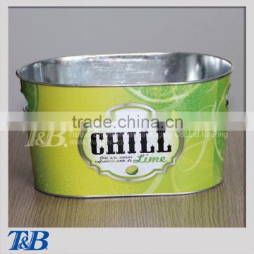 galvanized ice bucket with inner handle