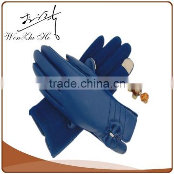 Sex Lady Usage Blue Gray Leather Palm Glove