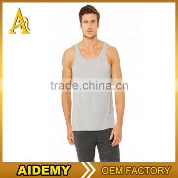 Aidemy fashion mens grey 100%cotton tank top and gym stringer tank tops