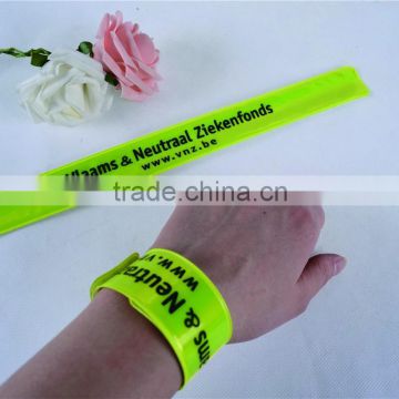 Customized Reflective Slap Bracelet pvc snap bracelet