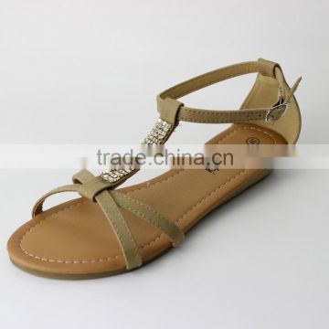 Lastest new design wholesales fashion flat summer sandals with back counter for women