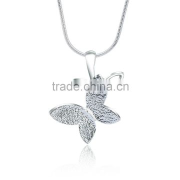 2016 Rellecona 925 sterling silver plated jewelry snake chain with frosted butterfly pendant