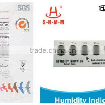 Optical component humidity indicator card