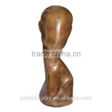 Long neck faceless egg head wooden mannequin for hat display