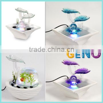 fengshui fish tank turnover water fountain for table decoration