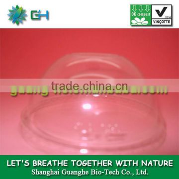 transparent dome cup lid,PLA (polylactide) ,100% biodegradable underground