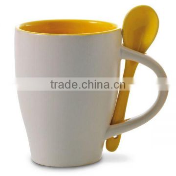 porcelain mug with spoon