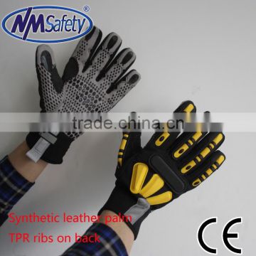 NMSAFETY mechanical gloves new style synthetic leather safety gloves with tpr chips