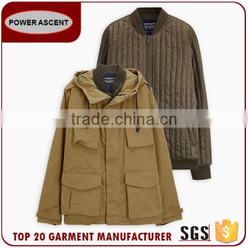 China Supplier Custom Winter Men'S 2-In-1 Detachable Padded Quilting Jacket