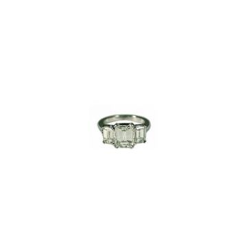 3.21Ct Princess Cut Diamond Ring In 14K White Gold