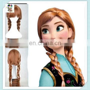 Movies Anna Brown Long Braided Party Costume Synthetic Wigs HPC-0048