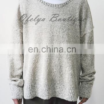 Men's Pullover Homme Oversized Kanye Sweater Wide Round Neck