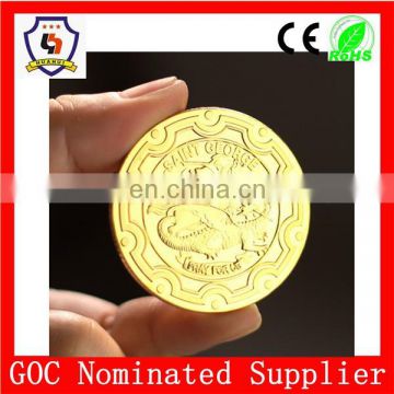 gold supplier customized coin for souvenir, metal gold coin,stamped metal coins(HH-souvenir coin-0010)