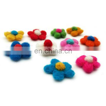 Customized shapes handmade wool felt flower for craft