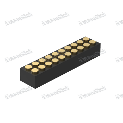 Denentech 1.27mm pitch Dual Row H2.0mm Straight SMT PogoPin connector