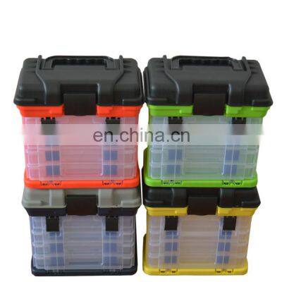 Wholesale multi-function portable fishing Tackle Lure Accessories Chest PP Plastic tool box