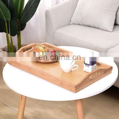 Eco Friendly Multi-purpose With Collapsible Legs Premium Bamboo Bed serving Tray Table