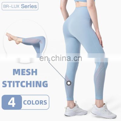 Wholesale Custom Women Yoga Pant Fitness Apparel High Waisted Workout Sport Mesh Yoga Leggings
