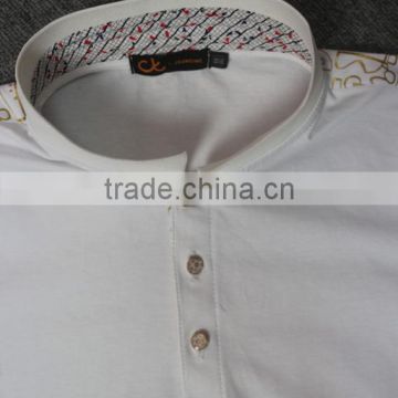 men`s cotton/spandex stand-up collar polo shirt made in Zhongshan