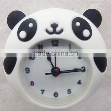 2015 newest lovely customized cartoon character luminous cheap silicone decoration table clock