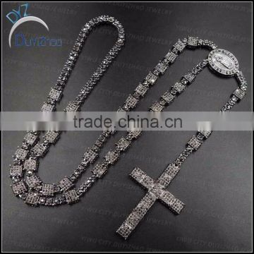 new products mens hip hop fashion gunblack rosary necklace jewelry
