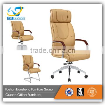 good quality cheap price leather high back black/brown fancy office chair GAC068C