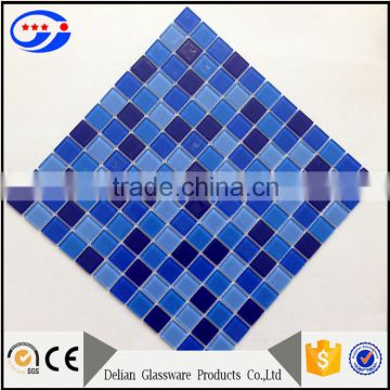 blue glass mosaic swimming pool tile