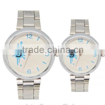 couple wristband alloy case fashion steel watch