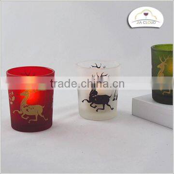 decal glass candle holder colored candle jars glass