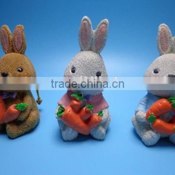 livelike Polyresin animal miniature rabbit for spring garden decorations