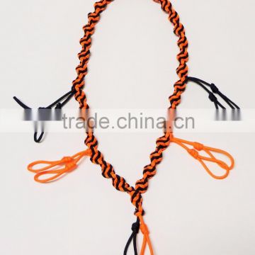 spiral polyester paracord duck call lanyard orange and black hunting