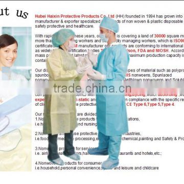 AAMII Level 2 nonwoven disposable yellow isolation gown