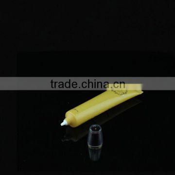 40ml round yellow plastic cosmetic tube packing with tip nozzle