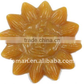 50mm carving sunflower yellow jade semi precious pendant