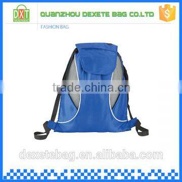 Promotional cheap custom blue cheap plain drawstring bags with cap